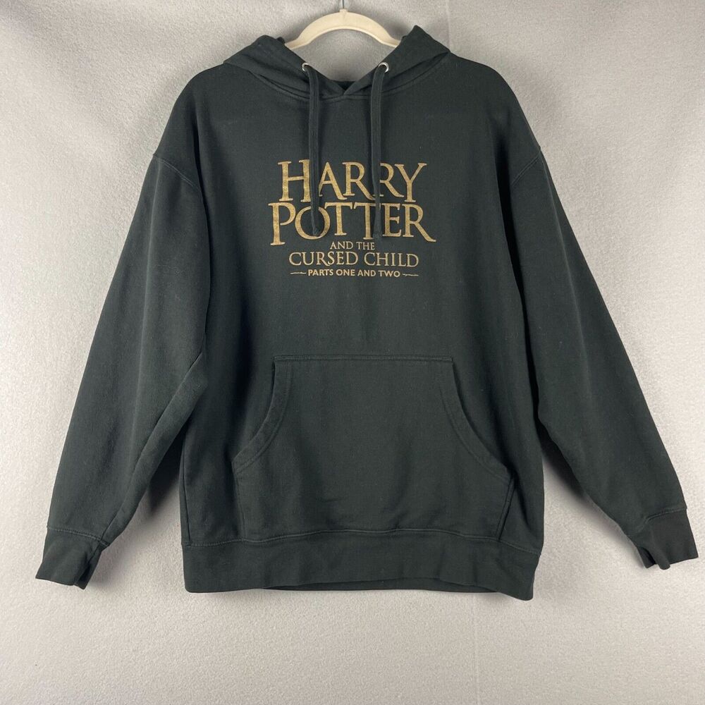 Harry Potter Hoodie Adult Large Black Cursed Child Lyric‎ Theatre Sweatshirt